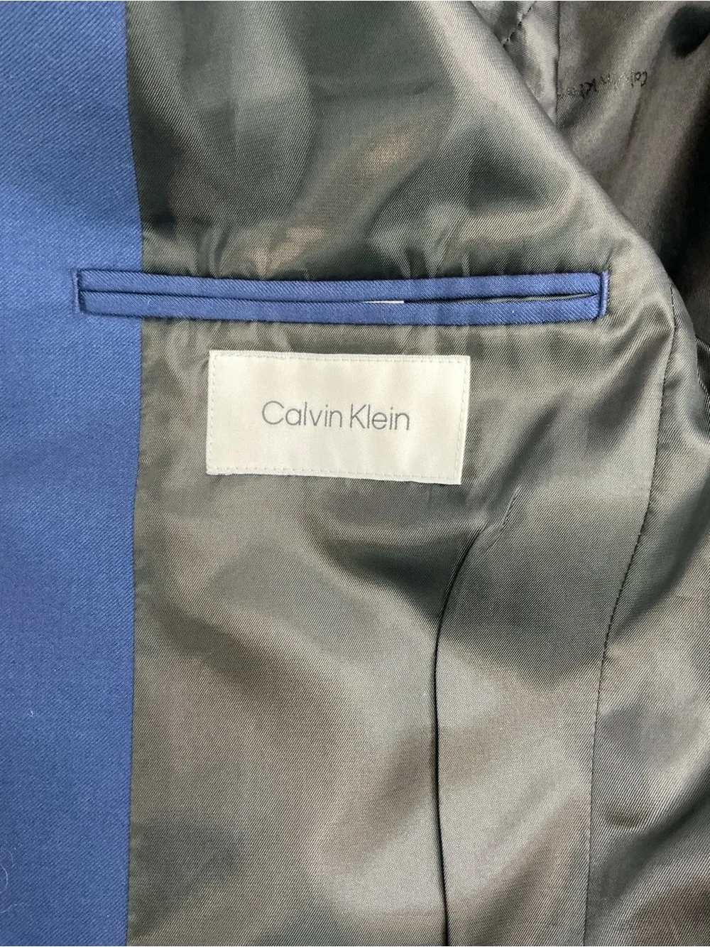 Calvin Klein Boys Navy Blue Two-Piece Suit with White Dress Shirt